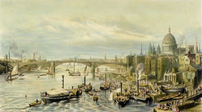 Ponte di Southwark dal Ponte di Londra da William Parrott